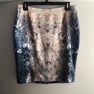 All saints stretch silk pencil skirt.